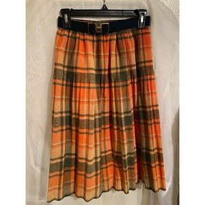 Orange Plaid Skirt